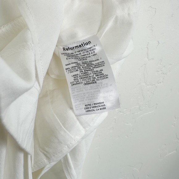 Reformation | NWT Kynzie Cotton Blend Strapless Knotted Slit Maxi Dress in White - Picture 5 of 6